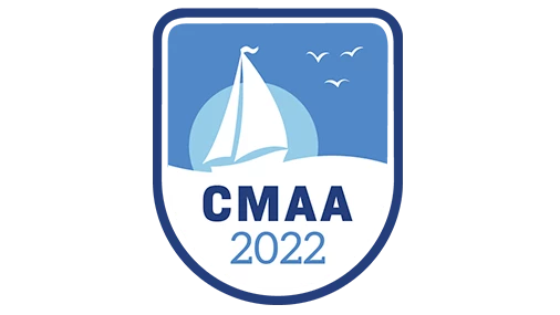 2022 CMAA World Conference Logo: a sailboat on a gentle ocean